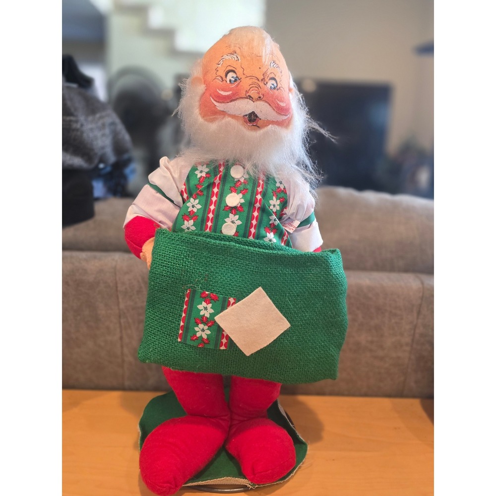 Vintage Annalee Dolls Christmas Santa Claus with Burlap Sack 19 inch Figure